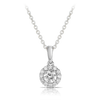 Diamond Halo Pendant in 9ct White Gold TGW 0.53ct