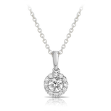 Diamond Halo Pendant in 9ct White Gold TGW 0.53ct