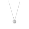 Front-on view of the Wallace Bishop 0.24 TDW Round Diamond Heart Prong Pendant in 9ct White Gold, reference 3PBB239W, on a cable chain with a parrot clasp. The pendant features a cluster of 9 claw-set natural round diamonds framed by small heart-shaped prong details.