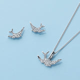 Bluebird of Happiness Diamond Earrings in 9ct White Gold