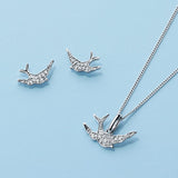 Bluebird of Happiness Diamond Pendant in 9ct White Gold
