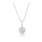 Diamond Cluster Pendant in 9ct White Gold