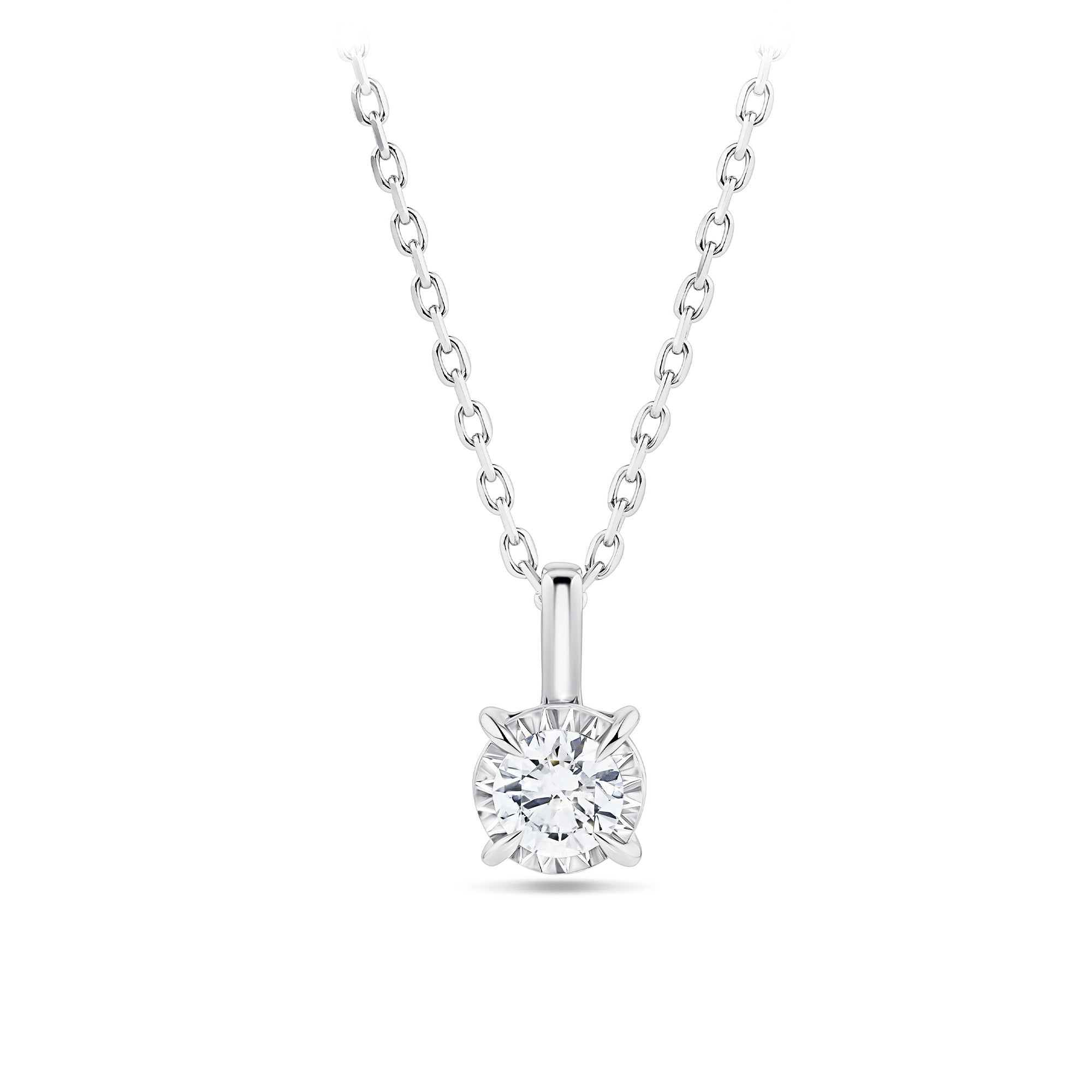 0.23ct TW Diamond Solitaire Pendant with Chain in 9ct White Gold