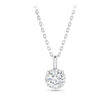 0.50ct TW Diamond Solitaire Pendant with Chain in 9ct White Gold