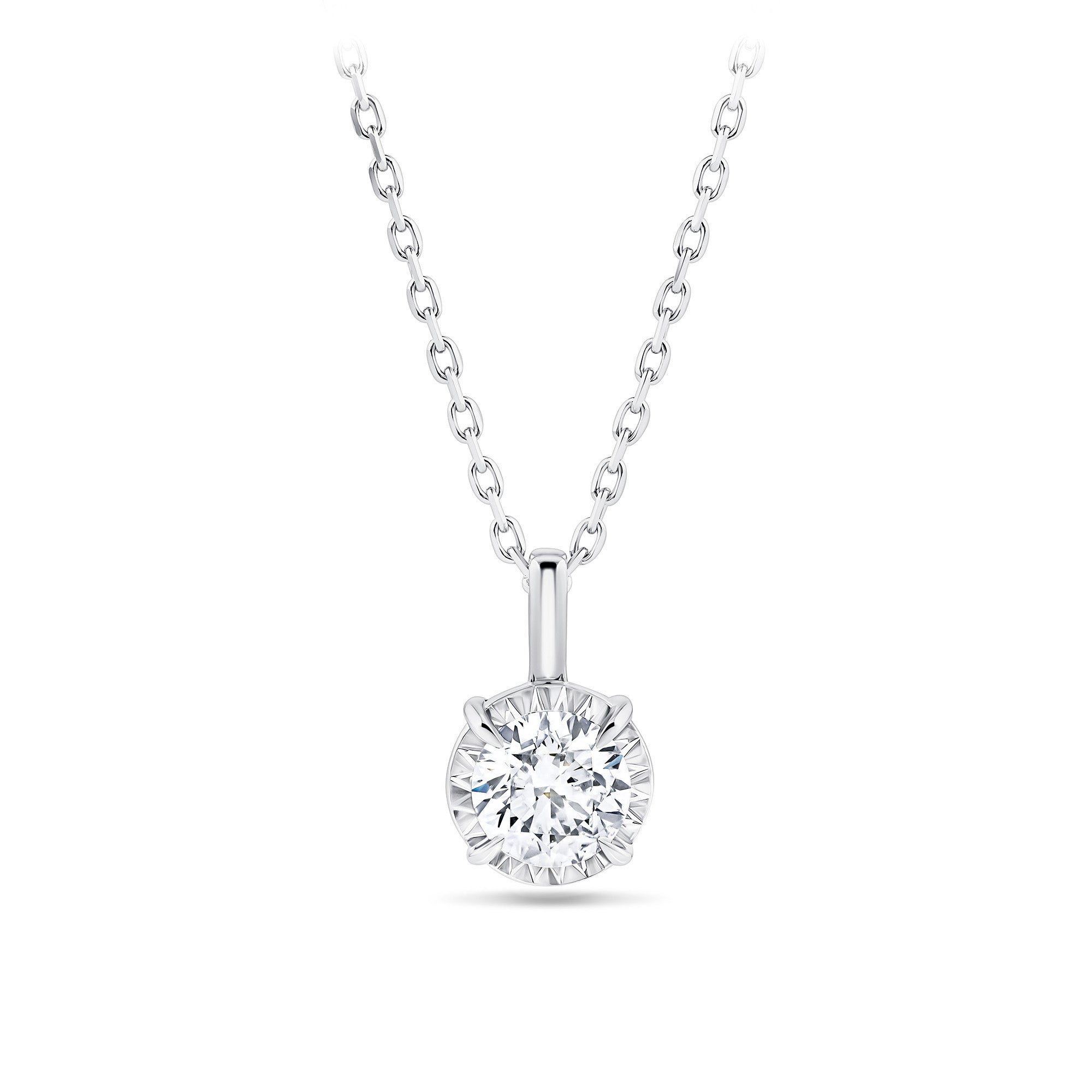 0.50ct TW Diamond Solitaire Pendant with Chain in 9ct White Gold