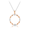Diamond Circle Pendant in 9ct White and Rose Gold TGW 0.25ct