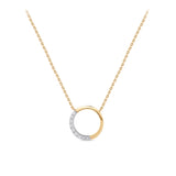 Diamond Circle Drop Pendant in 9ct Yellow Gold