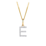 Initial Diamond Pendant in 9ct Yellow Gold