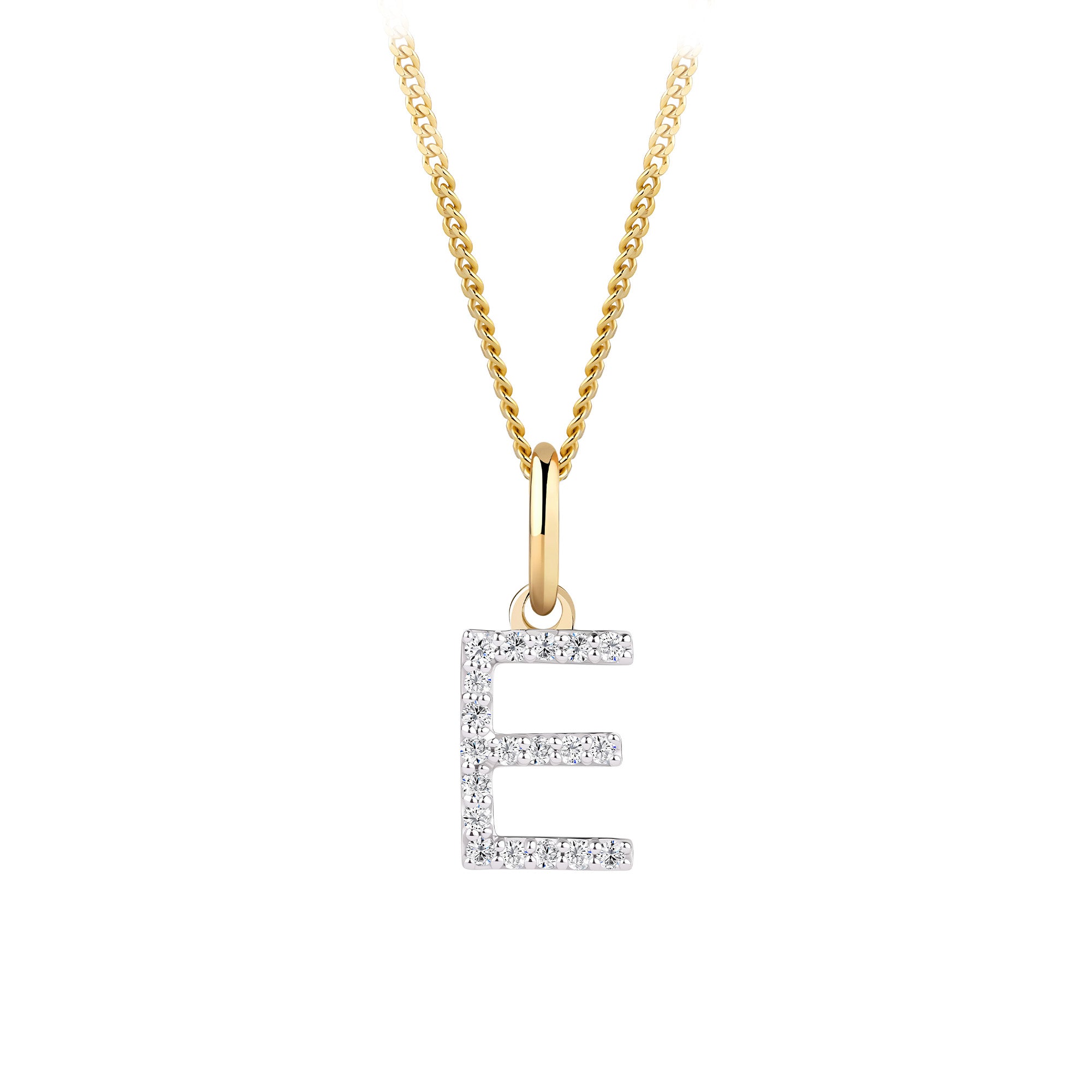 Initial Diamond Pendant in 9ct Yellow Gold