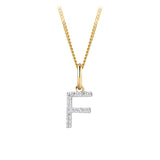 Initial Diamond Pendant in 9ct Yellow Gold