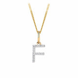 Initial Diamond Pendant in 9ct Yellow Gold