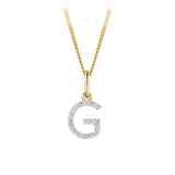 Initial Diamond Pendant in 9ct Yellow Gold