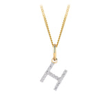 Initial Diamond Pendant in 9ct Yellow Gold