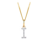 Initial Diamond Pendant in 9ct Yellow Gold