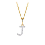 Initial Diamond Pendant in 9ct Yellow Gold
