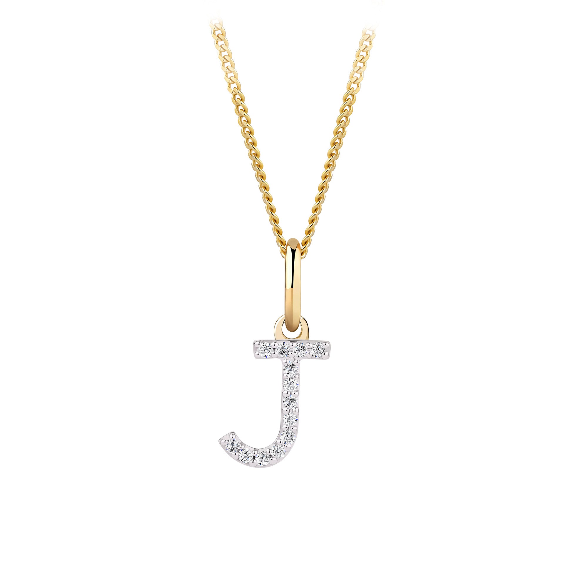 Initial Diamond Pendant in 9ct Yellow Gold