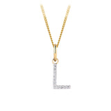 Initial Diamond Pendant in 9ct Yellow Gold