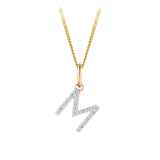 Initial Diamond Pendant in 9ct Yellow Gold