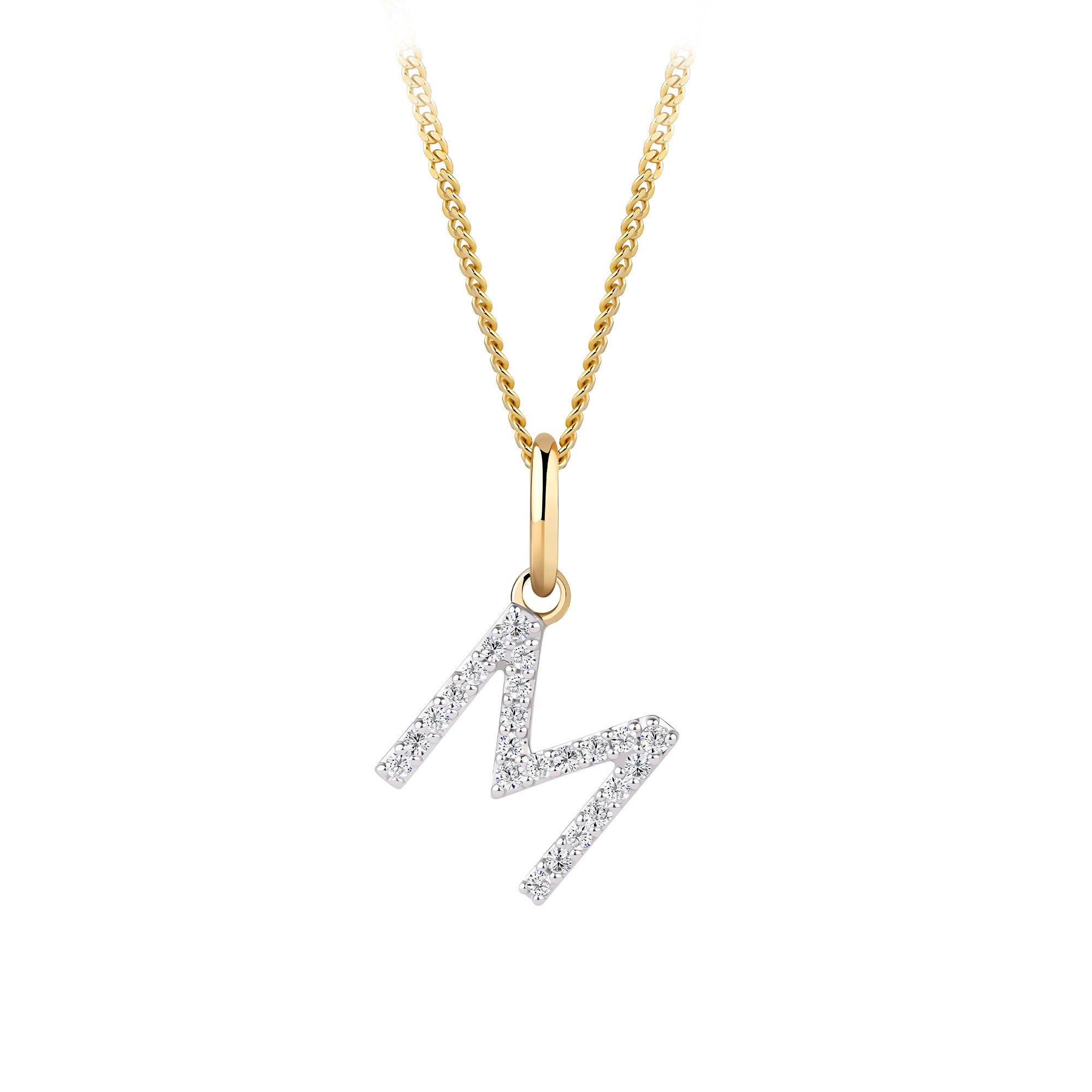 Initial Diamond Pendant in 9ct Yellow Gold