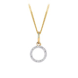 Initial Diamond Pendant in 9ct Yellow Gold