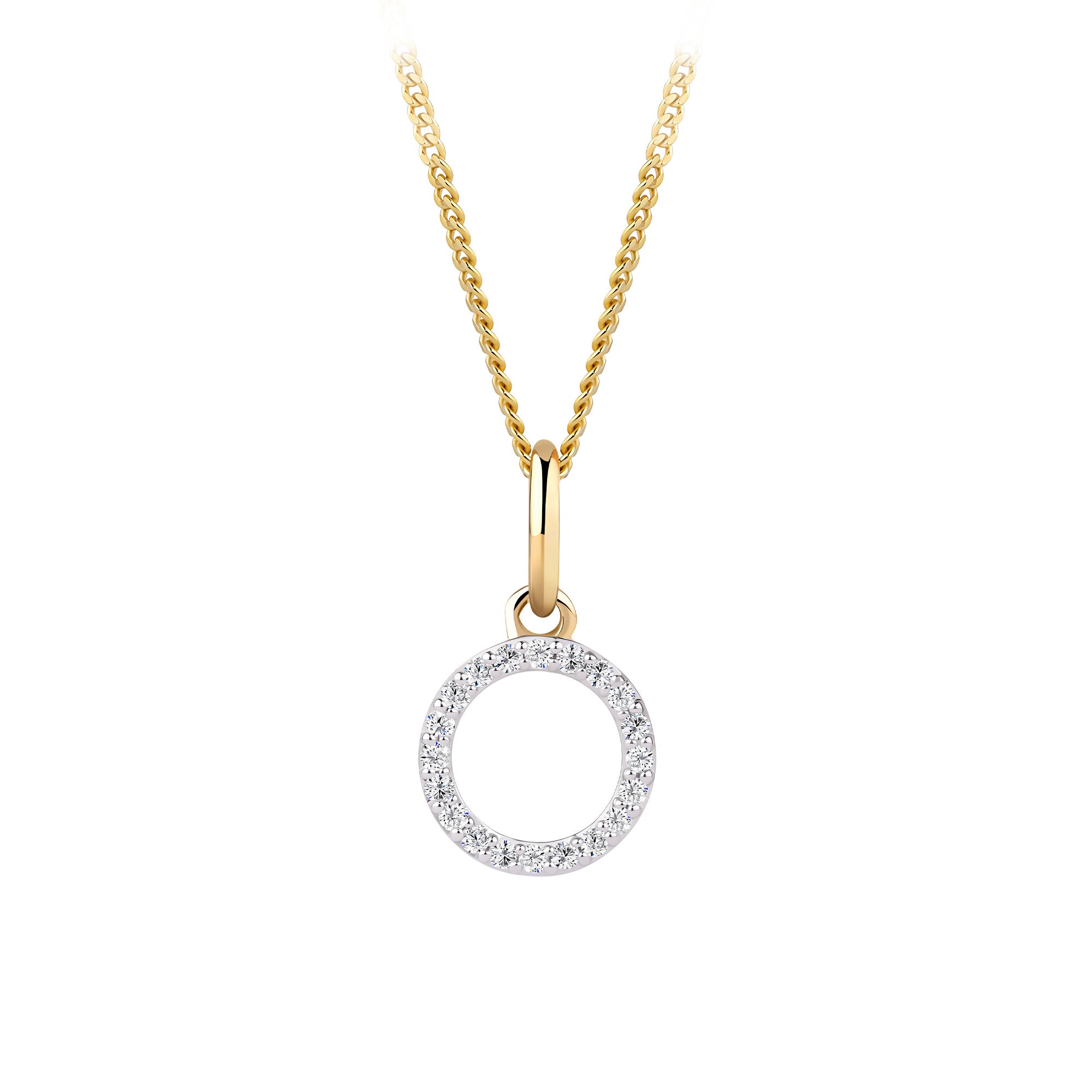Initial Diamond Pendant in 9ct Yellow Gold