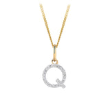 Initial Diamond Pendant in 9ct Yellow Gold