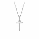 Initial Diamond Bail Pendant in Sterling Silver