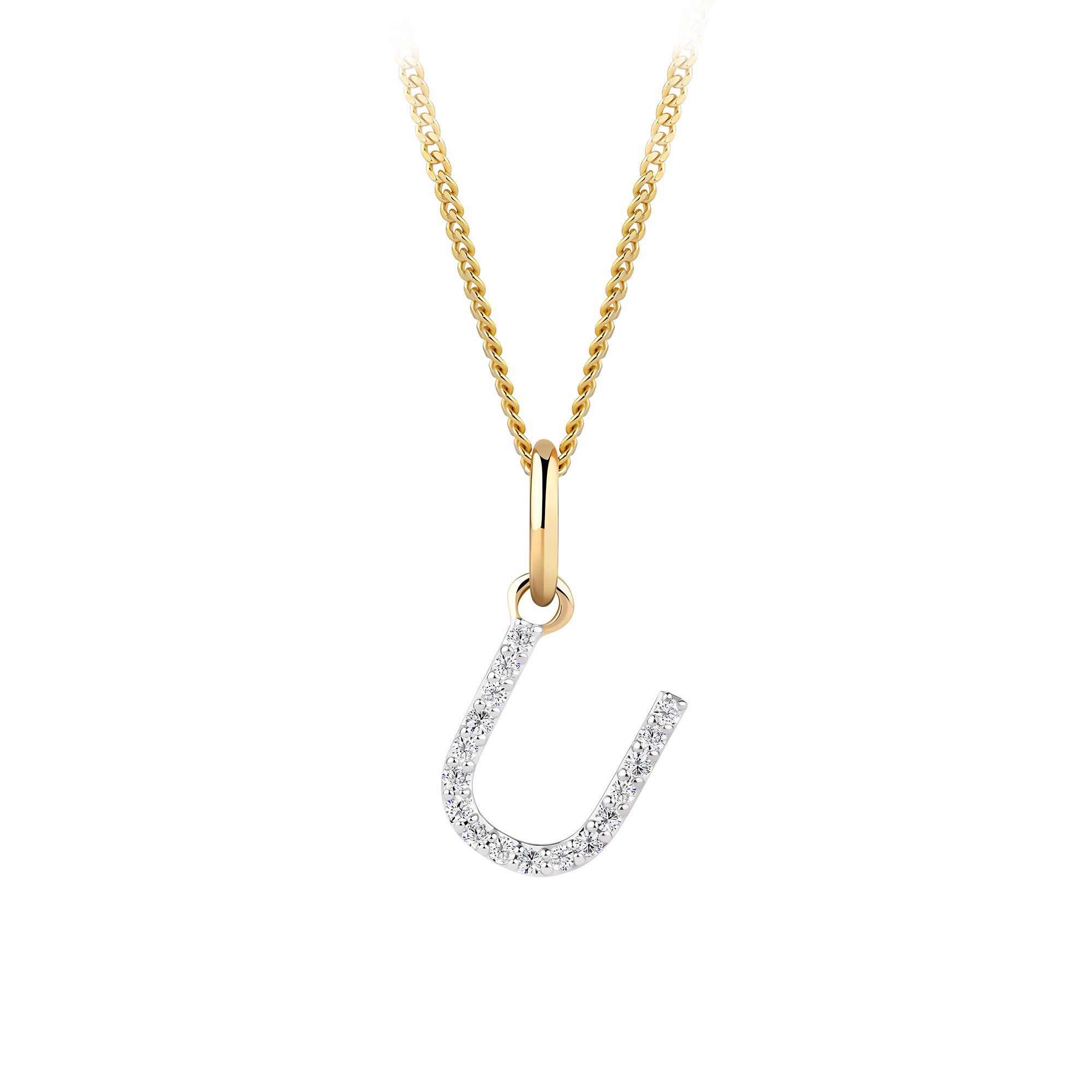 Initial Diamond Pendant in 9ct Yellow Gold