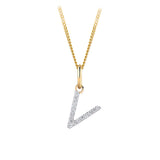 Initial Diamond Pendant in 9ct Yellow Gold