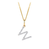 Initial Diamond Pendant in 9ct Yellow Gold