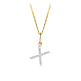 Initial Diamond Pendant in 9ct Yellow Gold