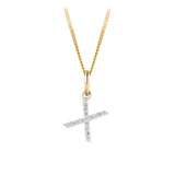 Initial Diamond Pendant in 9ct Yellow Gold