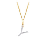 Initial Diamond Pendant in 9ct Yellow Gold