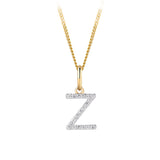 Initial Diamond Pendant in 9ct Yellow Gold