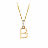 9ct Gold Diamond Bail Initial Pendant Personalised Jewellery