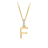 Initial Diamond Bail Pendant in 9ct Yellow Gold