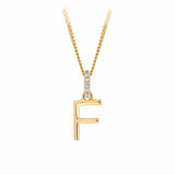 9ct Gold Diamond Bail Initial Pendant Personalised Jewellery
