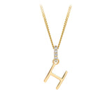 9ct Gold Diamond Bail Initial Pendant Personalised Jewellery