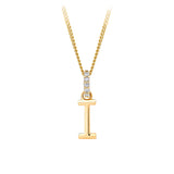 Initial Diamond Bail Pendant in 9ct Yellow Gold