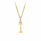 9ct Gold Diamond Bail Initial Pendant Personalised Jewellery