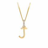 9ct Gold Diamond Bail Initial Pendant Personalised Jewellery