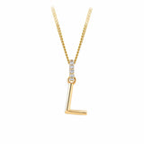 9ct Gold Diamond Bail Initial Pendant Personalised Jewellery