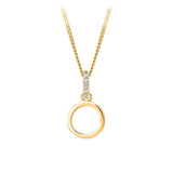 Initial Diamond Bail Pendant in 9ct Yellow Gold