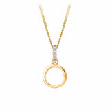 9ct Gold Diamond Bail Initial Pendant Personalised Jewellery