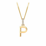 9ct Gold Diamond Bail Initial Pendant Personalised Jewellery