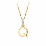 9ct Gold Diamond Bail Initial Pendant Personalised Jewellery