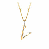 9ct Gold Diamond Bail Initial Pendant Personalised Jewellery