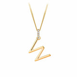9ct Gold Diamond Bail Initial Pendant Personalised Jewellery