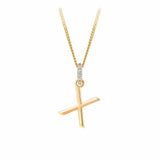 9ct Gold Diamond Bail Initial Pendant Personalised Jewellery