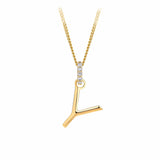9ct Gold Diamond Bail Initial Pendant Personalised Jewellery